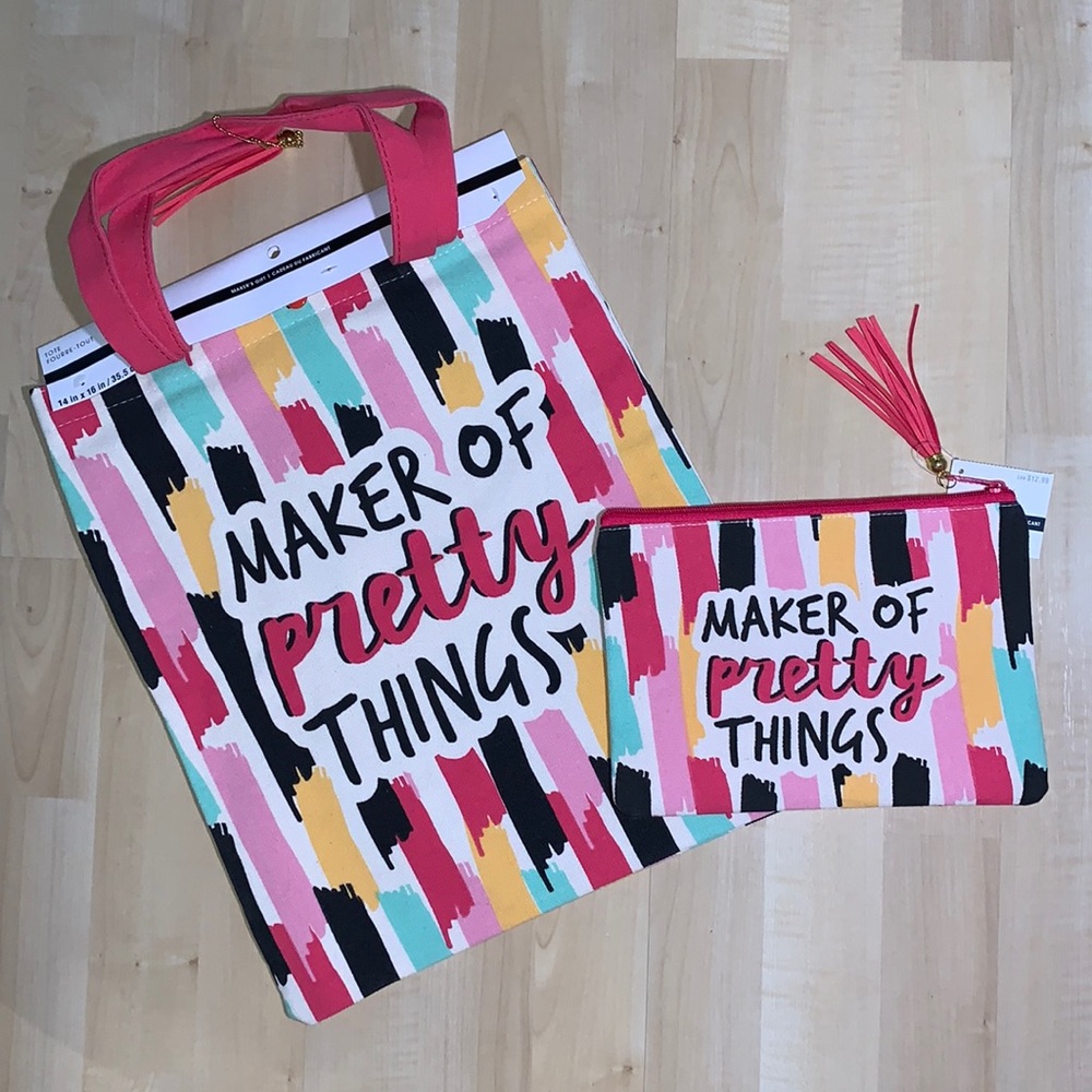 Crafty Person’s Canvas Tote Bag and Matching Zip Pouch